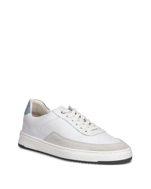 Filling Pieces White Suede-Panel Sneakers for men