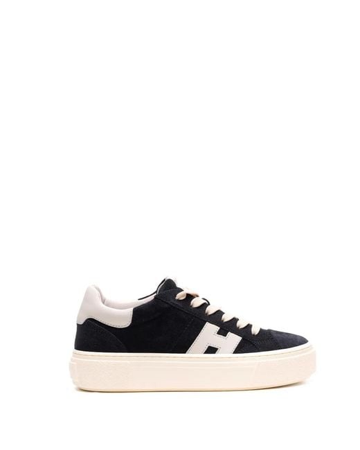 Hogan White Crosswind Round-Toe Platform Sneakers
