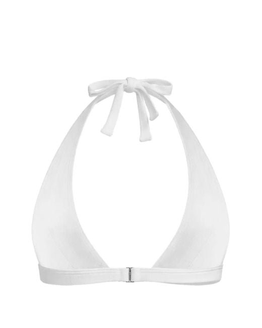 MICHAEL Michael Kors White Ring-Detailing Bikini Top