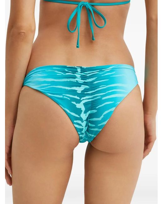 Beach Bunny Blue Bas De Bikini Froncé À Imprimé Animalier