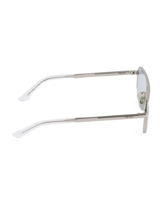 Prada Gray Pilot-Frame Sunglasses for men