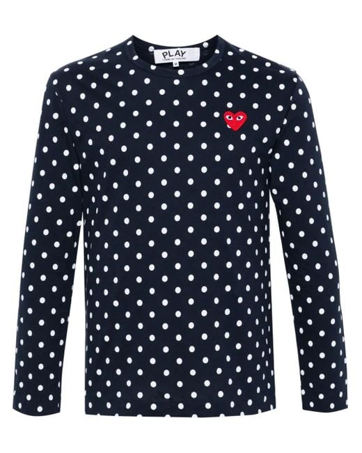 COMME DES GARÇONS PLAY Blue And Cotton T-Shirt