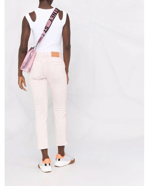 Stella McCartney Pink Logo Tape Slim Jeans