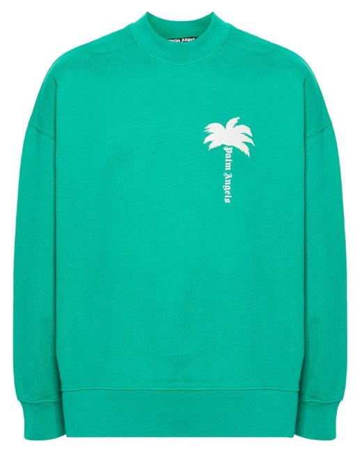 Palm Angels Green The Palm-print Sweatshirt for men
