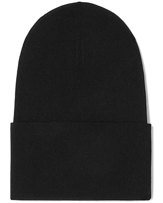 Jil Sander Black Turn-Up Fine-Knit Beanie for men
