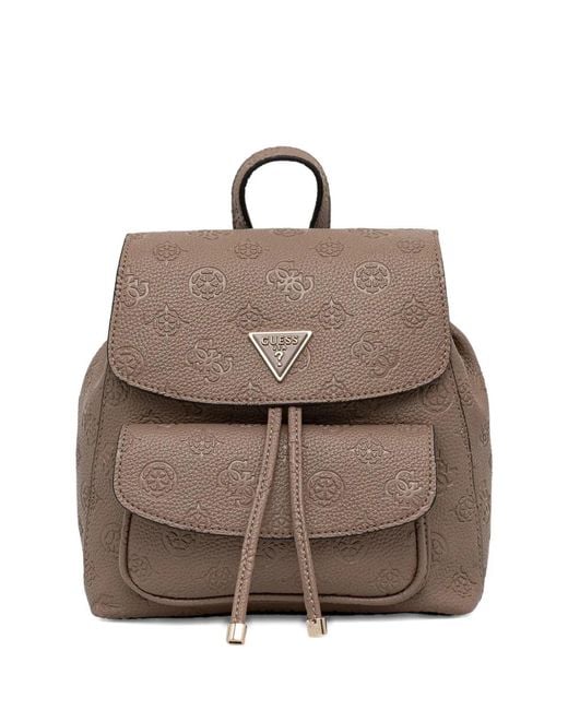Guess Brown Embossed Triangle Backpack