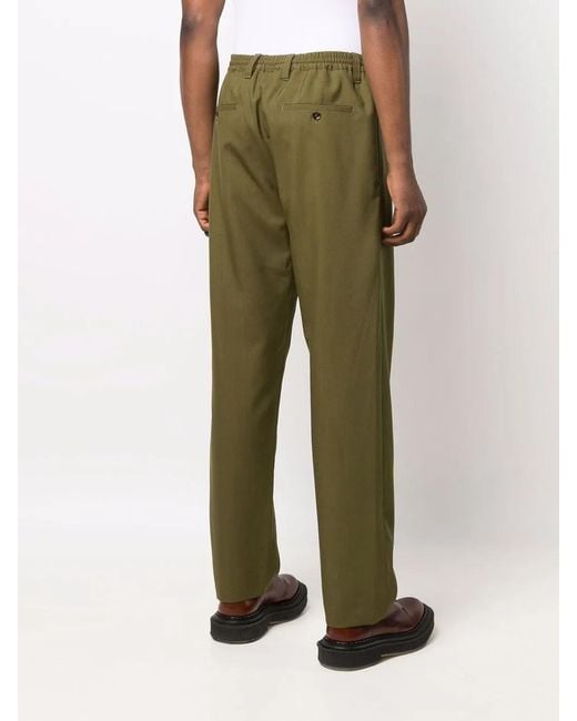 Marni Green Straight-Leg Wool Suit Trousers for men