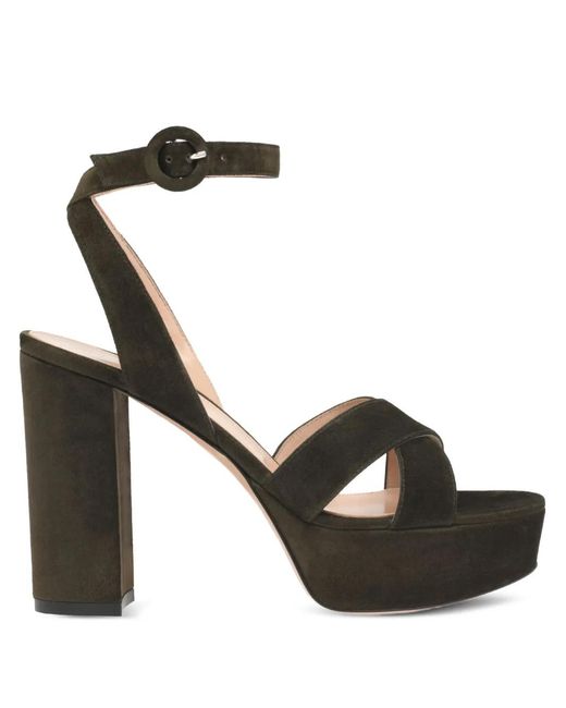 Gianvito Rossi Black Crossover Platform Sandals