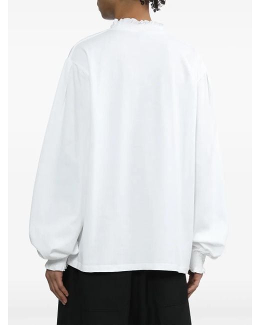 Random Identities White Ruffled Cotton Sweatshirt for men