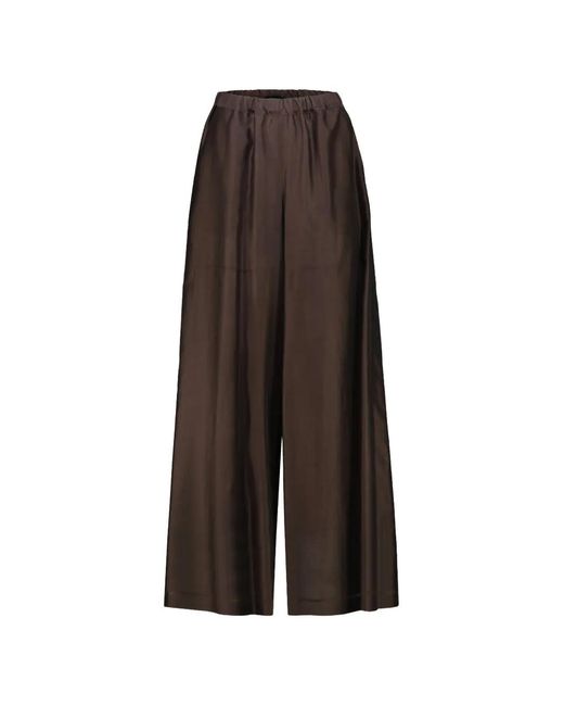 DR. HOPE Brown Sheer Wide-Leg Trousers