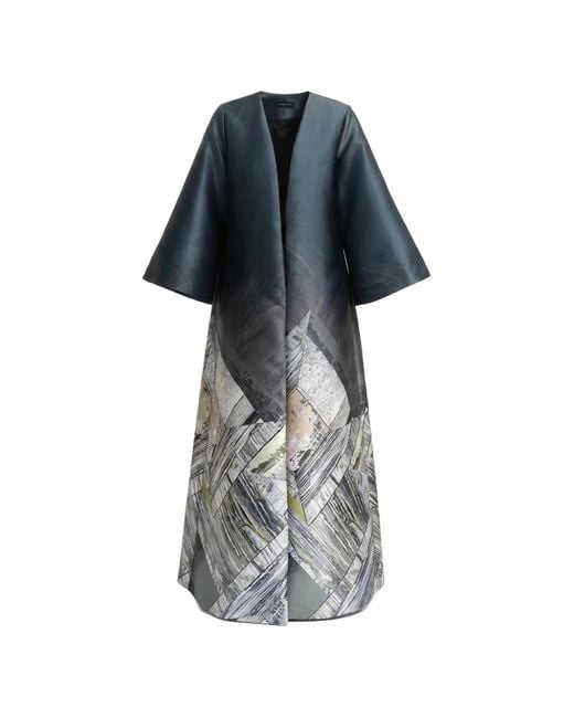 Gemy Maalouf Blue Cape À Design Structuré