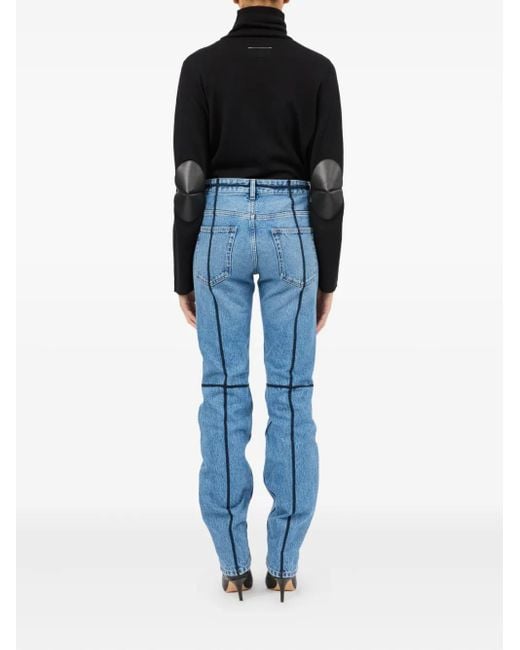MM6 by Maison Margiela Blue Contrast-Stitch Jeans