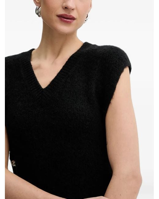 Chaleco Con Cuello En V Morgan de color Black