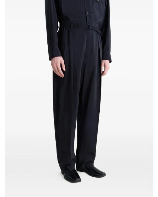 Lemaire Blue Flat Piped Slippers for men