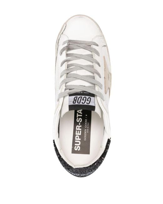 Sneakers Super-Star con tacco glitter di Golden Goose Deluxe Brand in White