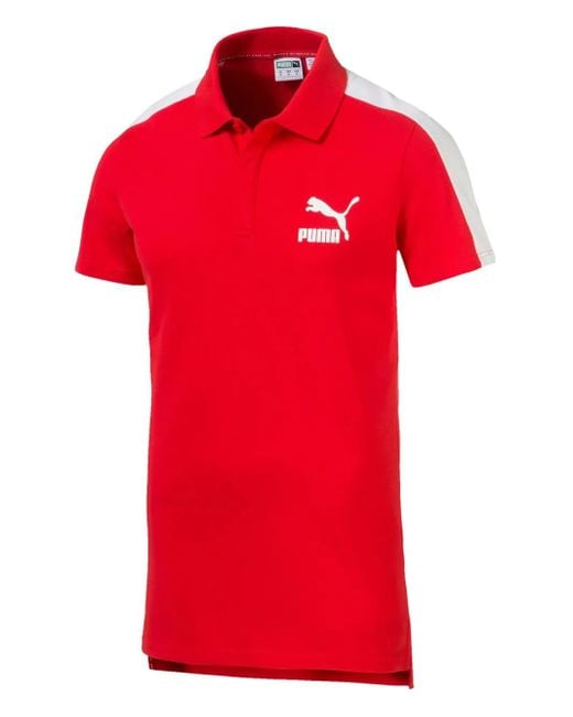 PUMA Red Iconic T7 Polo Shirt for men
