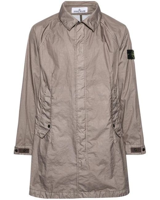 Stone Island Gray Membrana 3L Tc Crinkled Raincoat for men