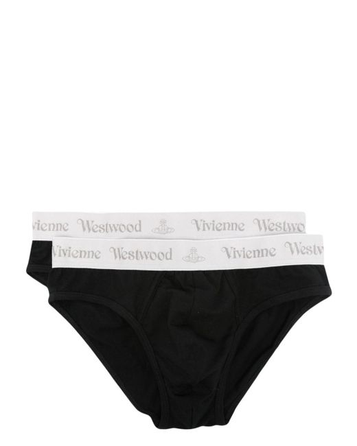 Vivienne Westwood Black Orb-Motif Briefs (Pack Of Two) for men