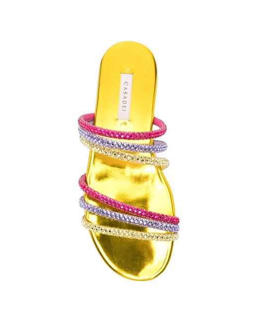 Casadei White Crystal-Embellished Metallic-Finish Sandals