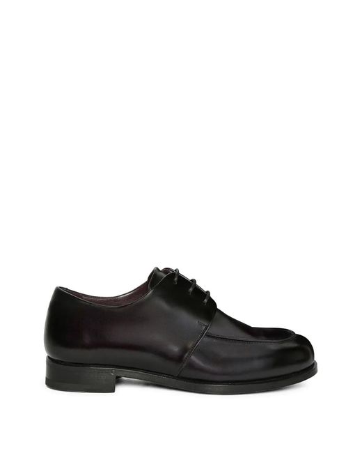 Lardini Black Leather Derby Shoes for men