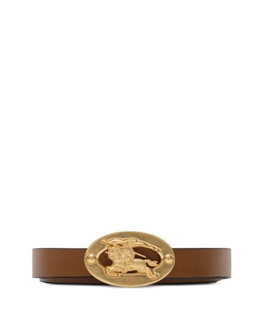 Burberry White Thin Reversible Leather Knight Stamp Belt