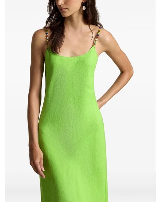 Polo Ralph Lauren Green Beaded Midi Dress
