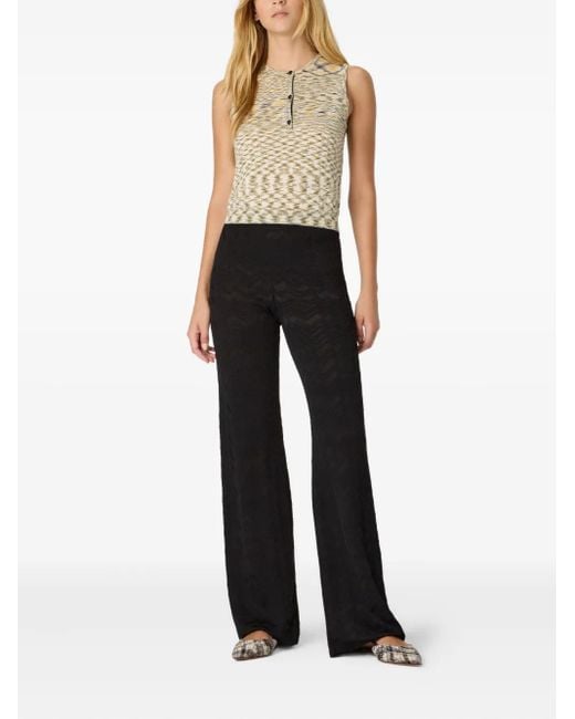 Missoni Black Chevron-Pattern Knit Trousers