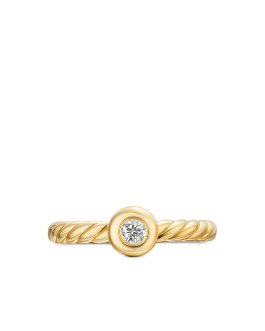 David Yurman Metallic 18Kt Petite Cable Diamond Ring (2.8Mm)