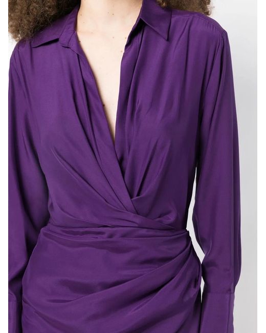 GAUGE81 Purple Minihemdkleid Mit V-Ausschnitt