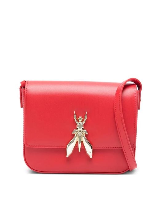 Patrizia Pepe Red Essential Fly Leather Shoulder Bag