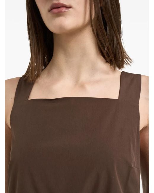 Weekend by Maxmara Brown Lace-Panel Midi Dress