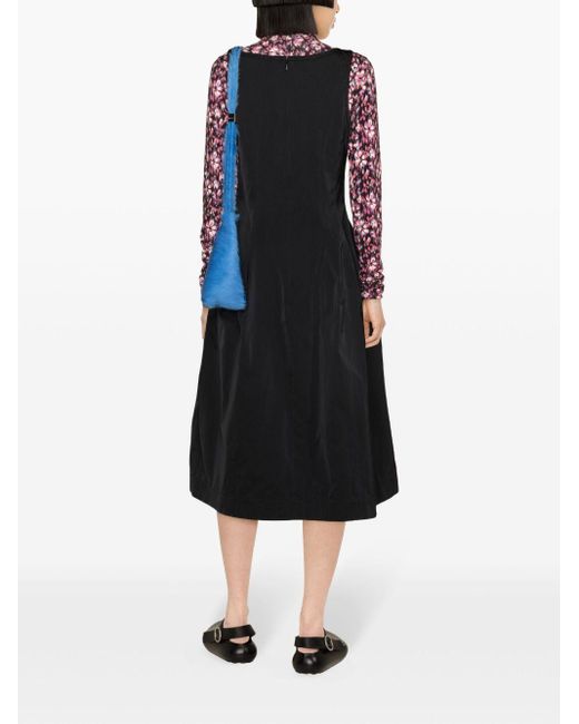 Marni Black A-Line Scuba Midi Dress