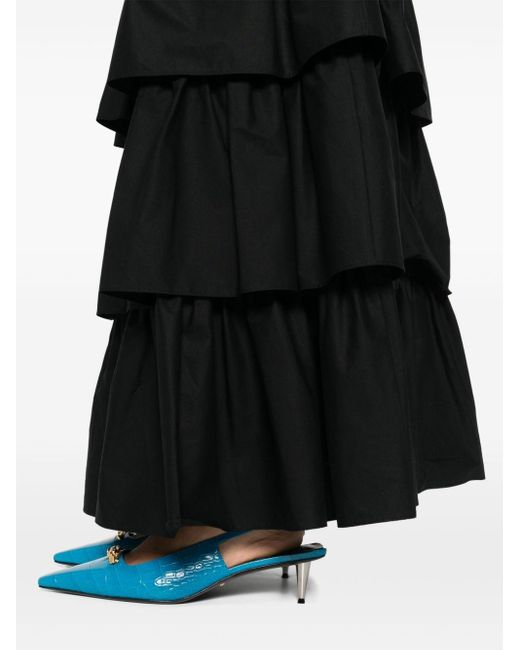 Moschino Black Long Skirt With Ruffles