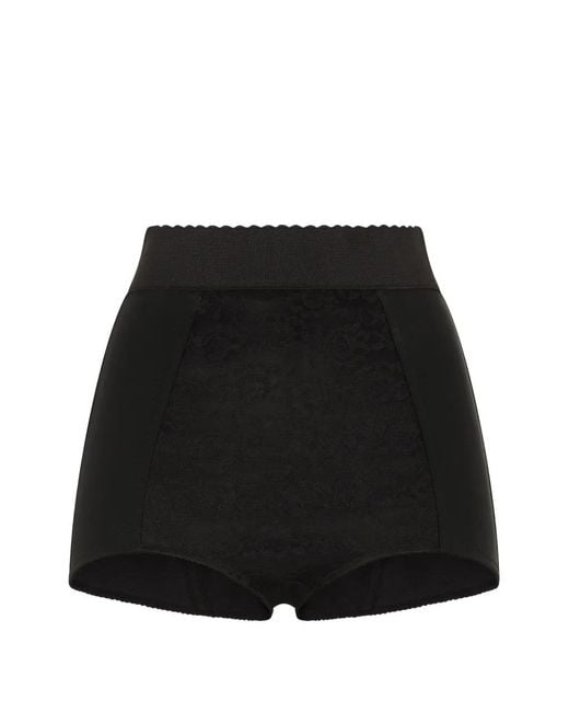 Dolce & Gabbana Black Guaina Jacquard And Satin Culottes