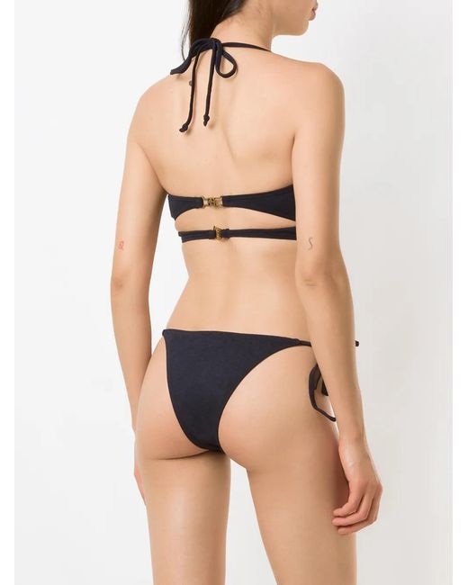 Amir Slama Black Beaded Bikini Set