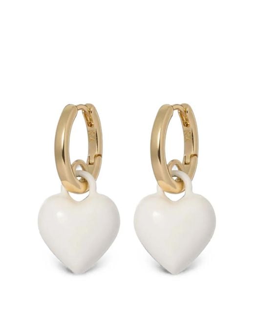 Roxanne Assoulin White Itsy Bitsy Heart Earrings