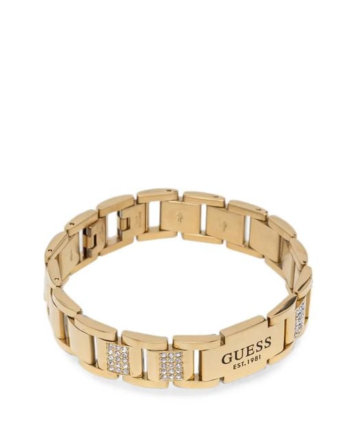 Guess Metallic Frontiers Crystal-Embellished Link Bracelet for men