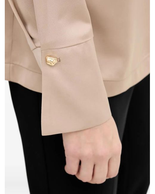 Joseph Ribkoff Natural Keyhole Cuff-Detail Blouse