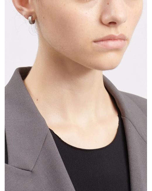 MM6 by Maison Margiela White Satinato Hoop Earrings