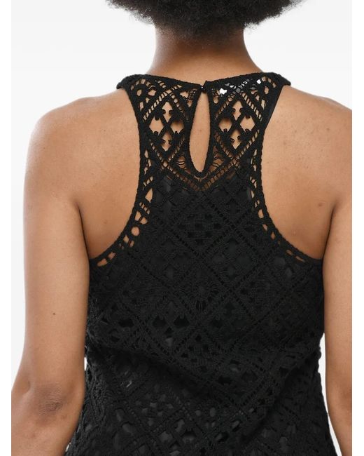 Off-White c/o Virgil Abloh Black Crochet-Knit Sleeveless Dress