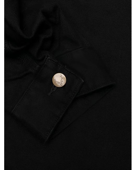 South2 West8 Black Cotton Canvas Shirt Jacket for men