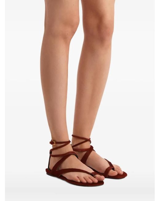 Khaite Aimee Ankle-strap Sandal Red