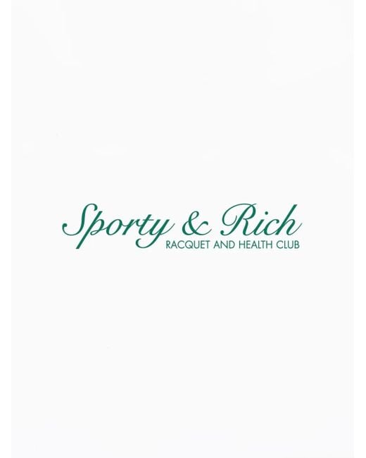 Sporty & Rich White Syracuse Disco Logo-Embroidered Shorts