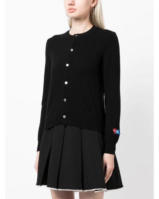 COMME DES GARÇONS PLAY Black X The Artist Invader Pixelated-Appliqué Cardigan