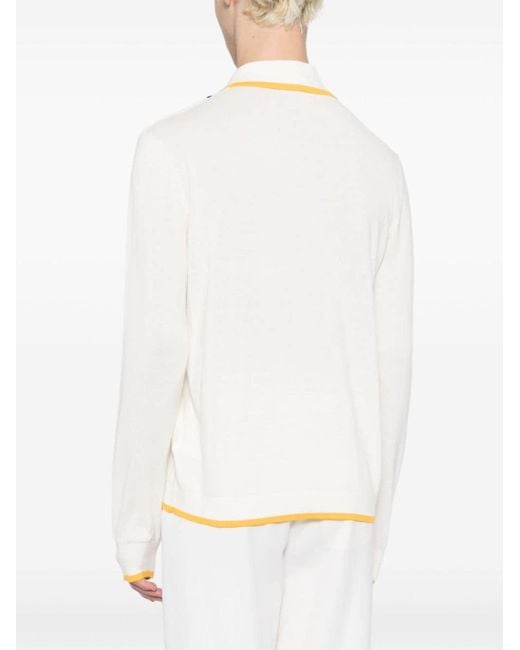 Casablancabrand White Check-pattern Cotton Cardigan for men