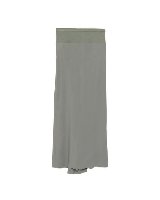 Rick Owens Gray Puddle Hem Fitted Skirt