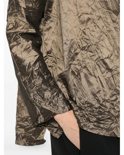 Daniela Gregis Natural Crinkled Long-Sleeve Blouse