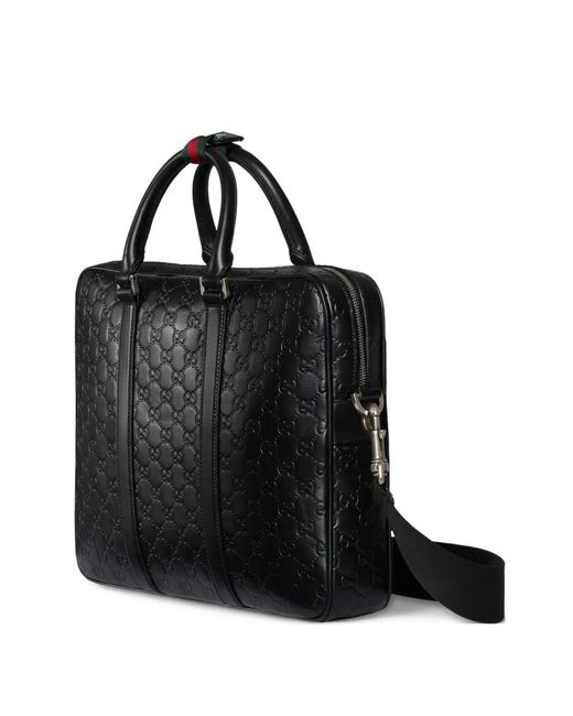 Gucci Black Large Gg Briefcase for men