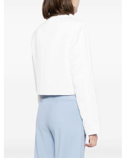 Twp White Cropped Single-breasted Blazer