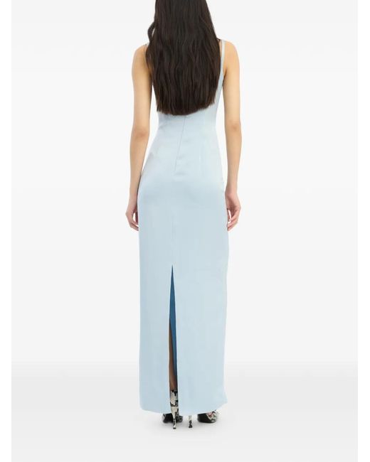 ROTATE BIRGER CHRISTENSEN Blue Square-Neck Maxi Dress